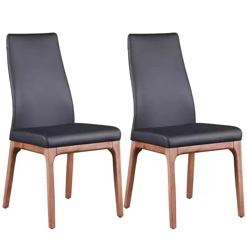 Chintaly, Chaise latérale rembourrée avec dossier à contour moderne et base en bois massif - 2 par boîte