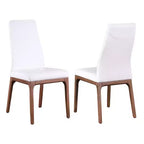Chintaly, Chaise latérale rembourrée avec dossier à contour moderne et base en bois massif - 2 par boîte