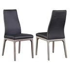 Chintaly, Chaise latérale rembourrée avec dossier à contour moderne et base en bois massif - 2 par boîte