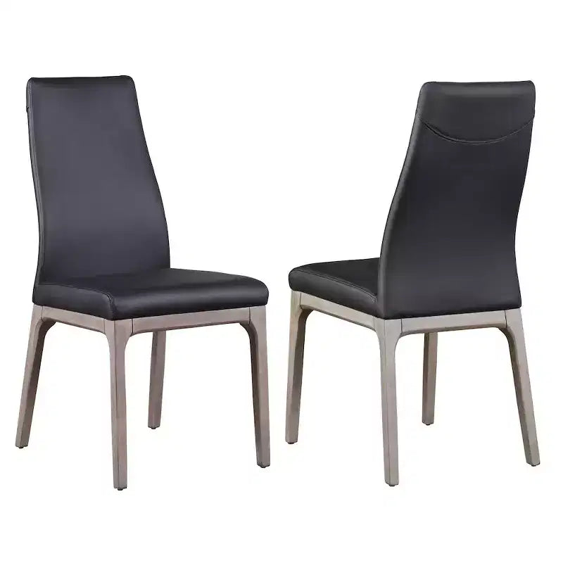 Chintaly, Chaise latérale rembourrée avec dossier à contour moderne et base en bois massif - 2 par boîte