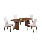 Chintaly, Chaise latérale rembourrée avec dossier à contour moderne et base en bois massif - 2 par boîte