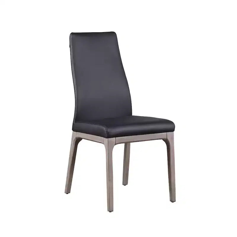 Chintaly, Chaise latérale rembourrée avec dossier à contour moderne et base en bois massif - 2 par boîte