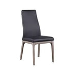 Chintaly, Chaise latérale rembourrée avec dossier à contour moderne et base en bois massif - 2 par boîte