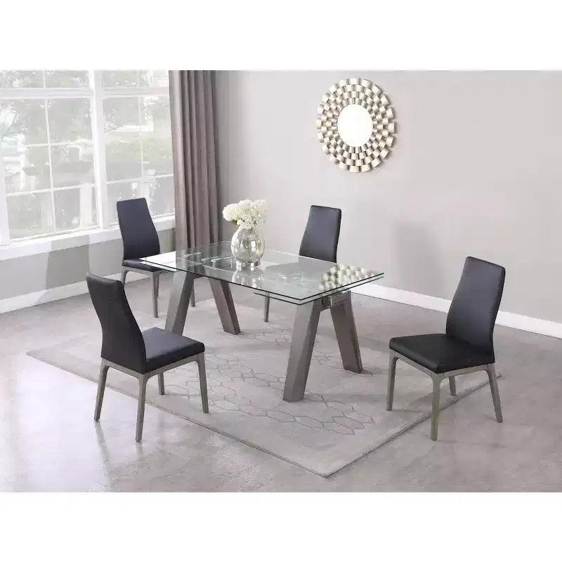 Chintaly, Chaise latérale rembourrée avec dossier à contour moderne et base en bois massif - 2 par boîte