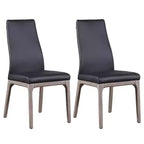 Chintaly, Chaise latérale rembourrée avec dossier à contour moderne et base en bois massif - 2 par boîte