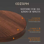 COZAYH Petite Table d'Appoint Pied Colonne, Meuble de Salon, Expresso Clair, Lot de 2