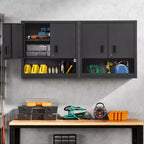 Armoire murale avec étagère réglable, casier de garage en acier robuste avec portes magnétiques verrouillables, armoire à outils pour entrepôt, bureau à domicile, cuisine