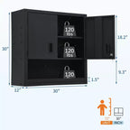 Armoire murale avec étagère réglable, casier de garage en acier robuste avec portes magnétiques verrouillables, armoire à outils pour entrepôt, bureau à domicile, cuisine