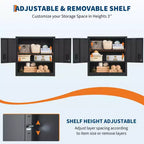 Armoire murale avec étagère réglable, casier de garage en acier robuste avec portes magnétiques verrouillables, armoire à outils pour entrepôt, bureau à domicile, cuisine
