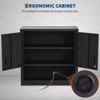 Armoire murale avec étagère réglable, casier de garage en acier robuste avec portes magnétiques verrouillables, armoire à outils pour entrepôt, bureau à domicile, cuisine