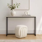 Tabouret décoratif en forme de nœud pour la décoration intérieure - Pouf au design inspiré de l'art moderne, parfait pour une coiffeuse, une chambre ou un salon - 18, Blanc