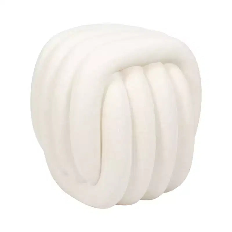 Tabouret décoratif en forme de nœud pour la décoration intérieure - Pouf au design inspiré de l'art moderne, parfait pour une coiffeuse, une chambre ou un salon - 18, Blanc