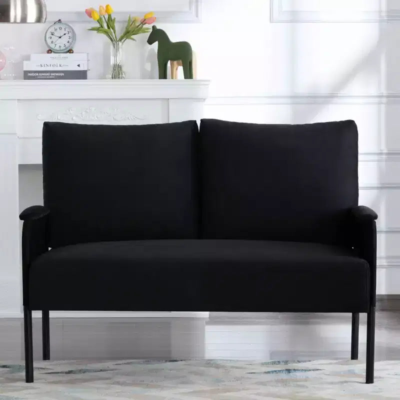MAYEERTY Causeuse Moderne de 117 cm, Structure en Métal Thermolaqué, Coussins Amovibles, Pieds Anti-Rayures
