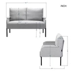 MAYEERTY Causeuse Moderne de 117 cm, Structure en Métal Thermolaqué, Coussins Amovibles, Pieds Anti-Rayures