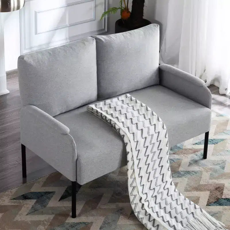 MAYEERTY Causeuse Moderne de 117 cm, Structure en Métal Thermolaqué, Coussins Amovibles, Pieds Anti-Rayures