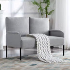 MAYEERTY Causeuse Moderne de 117 cm, Structure en Métal Thermolaqué, Coussins Amovibles, Pieds Anti-Rayures