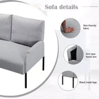 MAYEERTY Causeuse Moderne de 117 cm, Structure en Métal Thermolaqué, Coussins Amovibles, Pieds Anti-Rayures