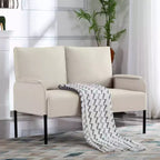 MAYEERTY Causeuse Moderne de 117 cm, Structure en Métal Thermolaqué, Coussins Amovibles, Pieds Anti-Rayures