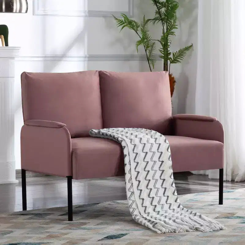MAYEERTY Causeuse Moderne de 117 cm, Structure en Métal Thermolaqué, Coussins Amovibles, Pieds Anti-Rayures