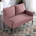 MAYEERTY Causeuse Moderne de 117 cm, Structure en Métal Thermolaqué, Coussins Amovibles, Pieds Anti-Rayures