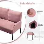 MAYEERTY Causeuse Moderne de 117 cm, Structure en Métal Thermolaqué, Coussins Amovibles, Pieds Anti-Rayures