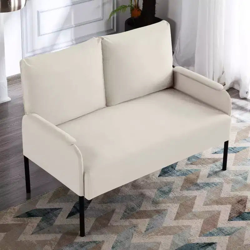 MAYEERTY Causeuse Moderne de 117 cm, Structure en Métal Thermolaqué, Coussins Amovibles, Pieds Anti-Rayures