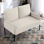 MAYEERTY Causeuse Moderne de 117 cm, Structure en Métal Thermolaqué, Coussins Amovibles, Pieds Anti-Rayures