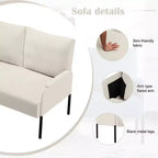 MAYEERTY Causeuse Moderne de 117 cm, Structure en Métal Thermolaqué, Coussins Amovibles, Pieds Anti-Rayures