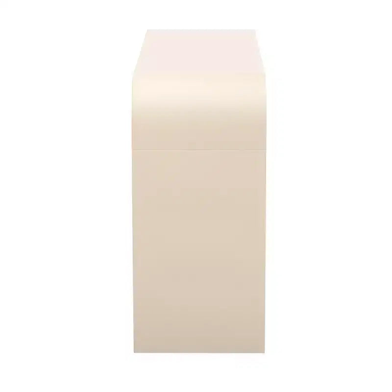 Console d'entrée minimaliste Whisen avec courbes douces et arrondies, tiroirs rainurés élégants et surface brillante durable