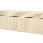 Console d'entrée minimaliste Whisen avec courbes douces et arrondies, tiroirs rainurés élégants et surface brillante durable