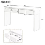 Console d'entrée minimaliste Whisen avec courbes douces et arrondies, tiroirs rainurés élégants et surface brillante durable