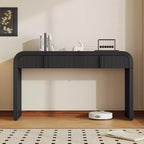 Console d'entrée minimaliste Whisen avec courbes douces et arrondies, tiroirs rainurés élégants et surface brillante durable