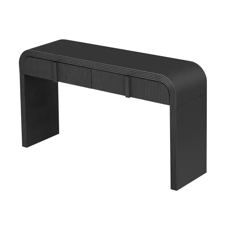Console d'entrée minimaliste Whisen avec courbes douces et arrondies, tiroirs rainurés élégants et surface brillante durable