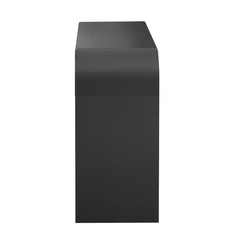 Console d'entrée minimaliste Whisen avec courbes douces et arrondies, tiroirs rainurés élégants et surface brillante durable