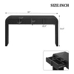 Console d'entrée minimaliste Whisen avec courbes douces et arrondies, tiroirs rainurés élégants et surface brillante durable
