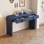 Console d'entrée minimaliste Whisen avec courbes douces et arrondies, tiroirs rainurés élégants et surface brillante durable