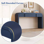 Console d'entrée minimaliste Whisen avec courbes douces et arrondies, tiroirs rainurés élégants et surface brillante durable