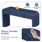 Console d'entrée minimaliste Whisen avec courbes douces et arrondies, tiroirs rainurés élégants et surface brillante durable