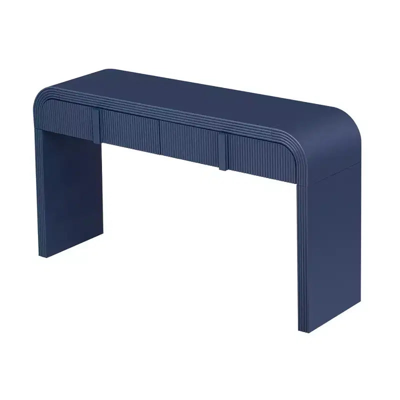 Console d'entrée minimaliste Whisen avec courbes douces et arrondies, tiroirs rainurés élégants et surface brillante durable