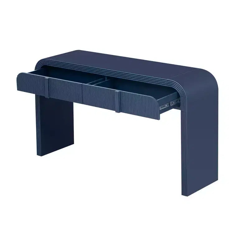 Console d'entrée minimaliste Whisen avec courbes douces et arrondies, tiroirs rainurés élégants et surface brillante durable