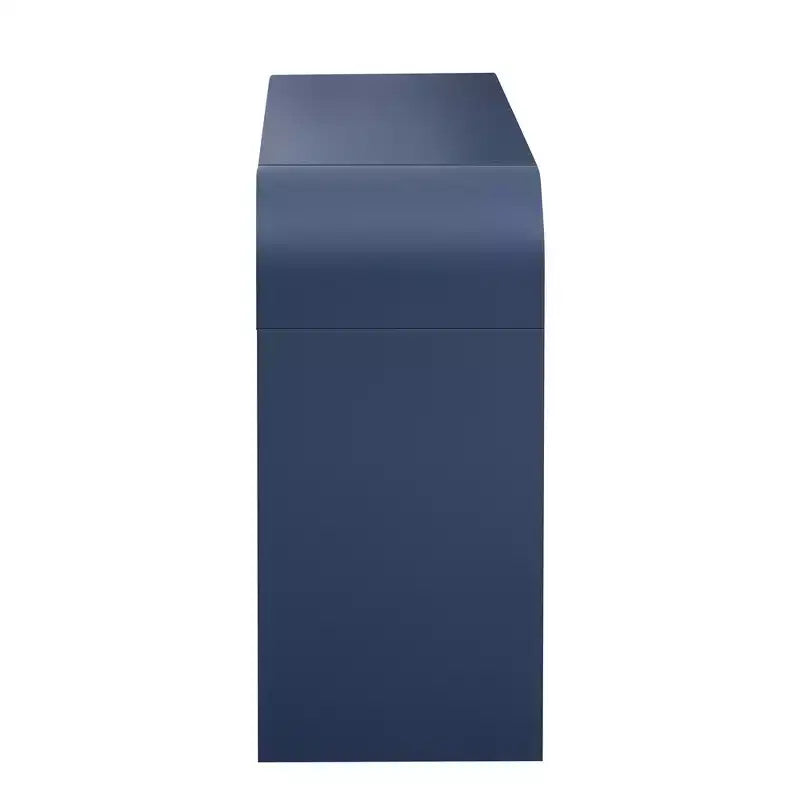 Console d'entrée minimaliste Whisen avec courbes douces et arrondies, tiroirs rainurés élégants et surface brillante durable