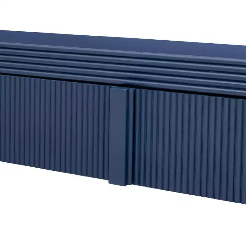 Console d'entrée minimaliste Whisen avec courbes douces et arrondies, tiroirs rainurés élégants et surface brillante durable