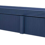 Console d'entrée minimaliste Whisen avec courbes douces et arrondies, tiroirs rainurés élégants et surface brillante durable