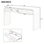 Console d'entrée minimaliste Whisen avec courbes douces et arrondies, tiroirs rainurés élégants et surface brillante durable