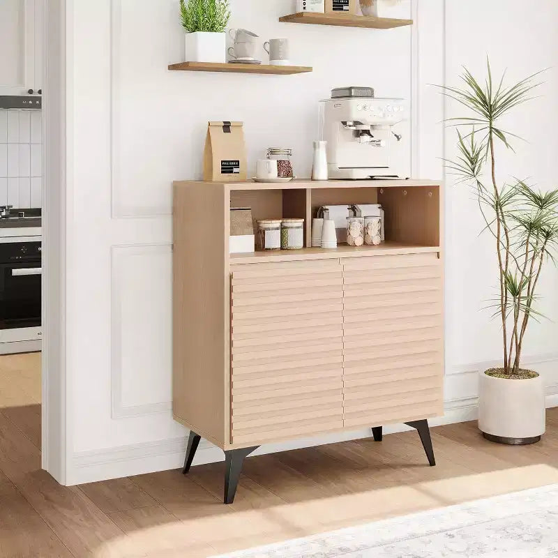 Meuble de bar à café de ferme, meuble de rangement de cuisine avec tiroir et étagères réglables