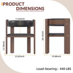 Lot de 2 chaises de salle à manger modernes du milieu du siècle, revêtement en similicuir avec dossier incurvé et cadre en bois d'hévéa, chaises d'appoint de cuisine élégantes
