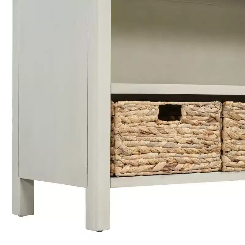 Console d'entrée vintage Whisen, Table d'appoint de canapé avec structure en bois stable, conception résistante et rangement pratique