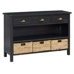 Console d'entrée vintage Whisen, Table d'appoint de canapé avec structure en bois stable, conception résistante et rangement pratique