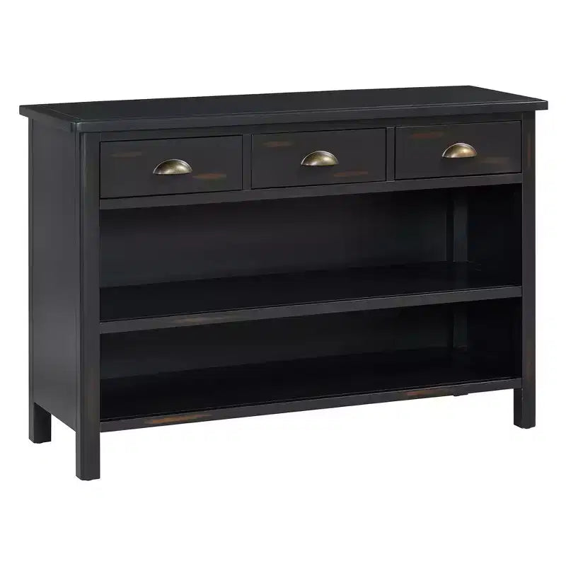 Console d'entrée vintage Whisen, Table d'appoint de canapé avec structure en bois stable, conception résistante et rangement pratique