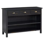 Console d'entrée vintage Whisen, Table d'appoint de canapé avec structure en bois stable, conception résistante et rangement pratique